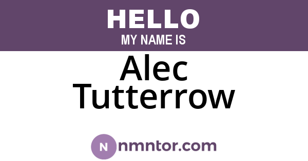 Alec Tutterrow