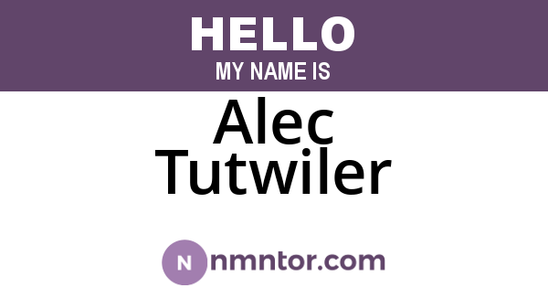 Alec Tutwiler