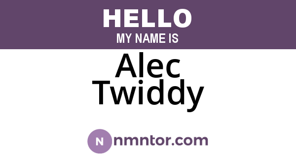 Alec Twiddy