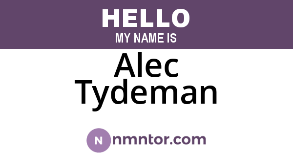 Alec Tydeman