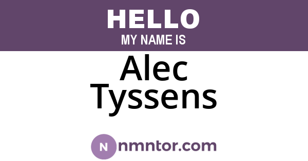 Alec Tyssens