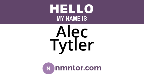 Alec Tytler