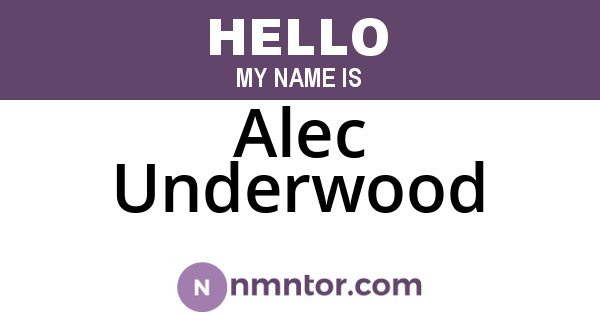 Alec Underwood