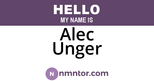 Alec Unger