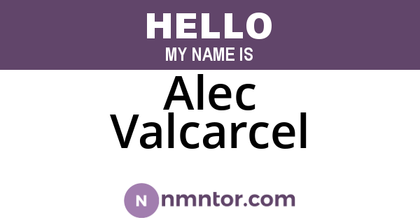 Alec Valcarcel