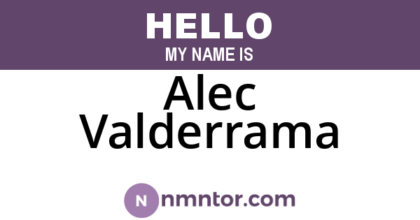 Alec Valderrama
