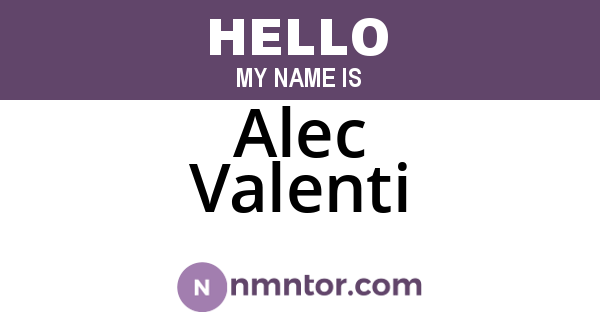 Alec Valenti
