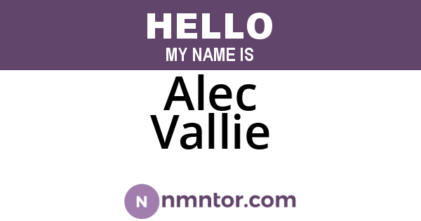 Alec Vallie