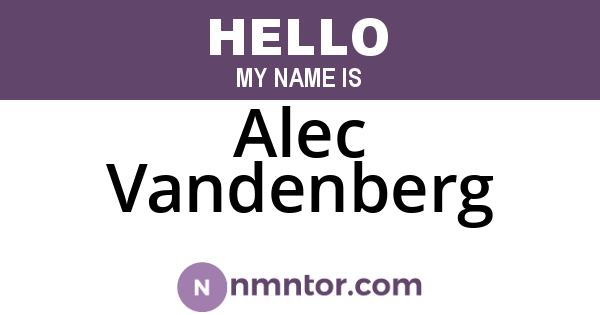 Alec Vandenberg