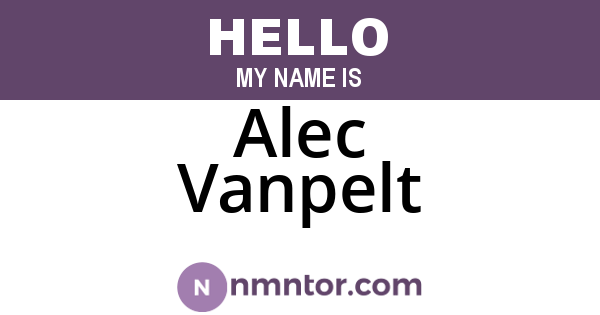 Alec Vanpelt