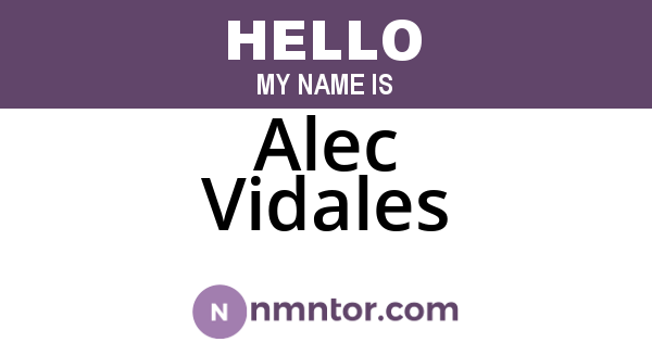 Alec Vidales