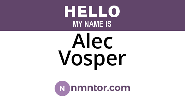 Alec Vosper