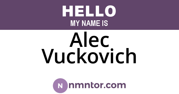 Alec Vuckovich