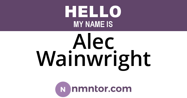 Alec Wainwright