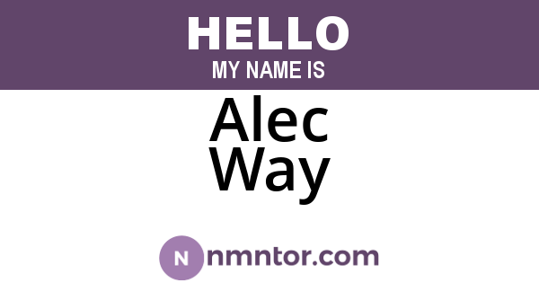 Alec Way