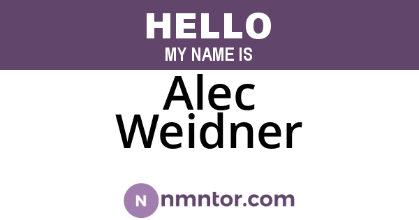 Alec Weidner