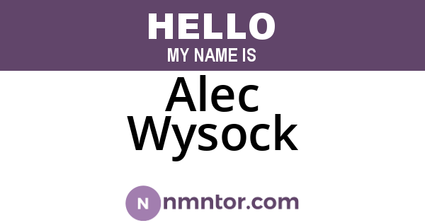 Alec Wysock