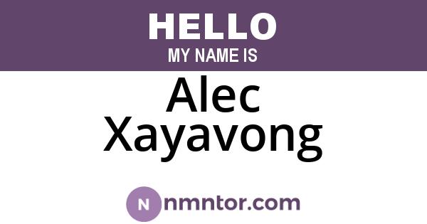 Alec Xayavong