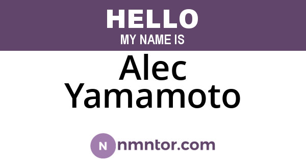 Alec Yamamoto
