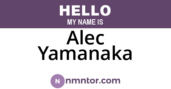 Alec Yamanaka