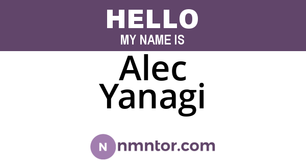 Alec Yanagi