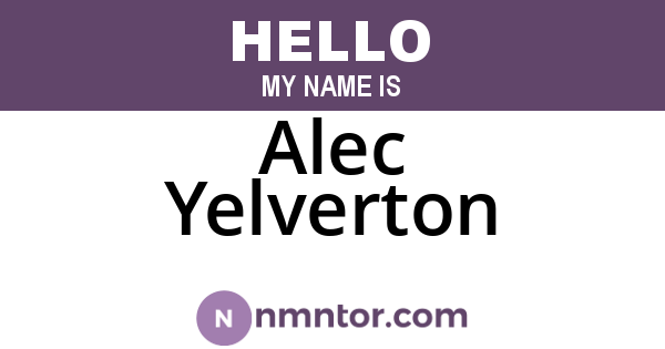 Alec Yelverton