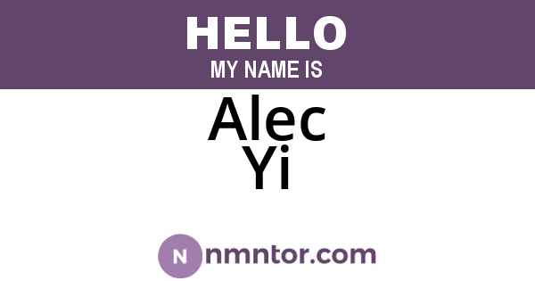 Alec Yi