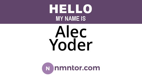 Alec Yoder