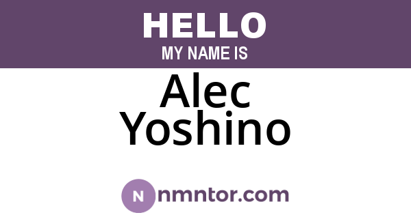 Alec Yoshino