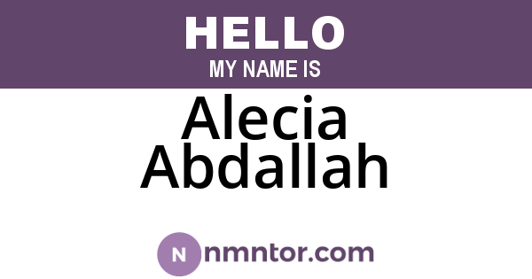 Alecia Abdallah