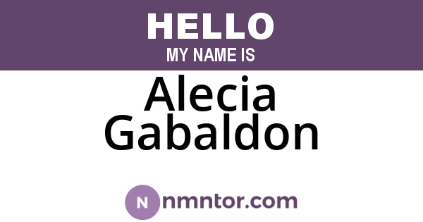 Alecia Gabaldon