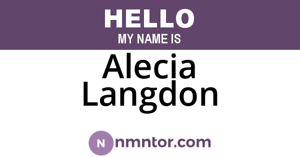 Alecia Langdon