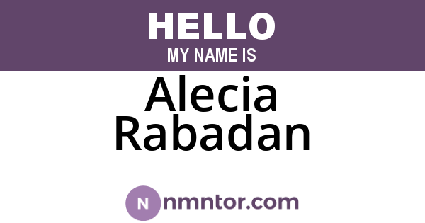 Alecia Rabadan