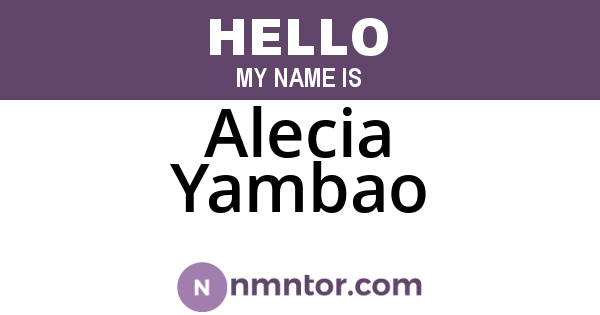 Alecia Yambao