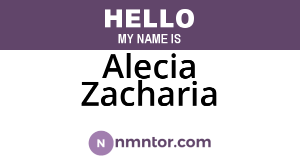 Alecia Zacharia