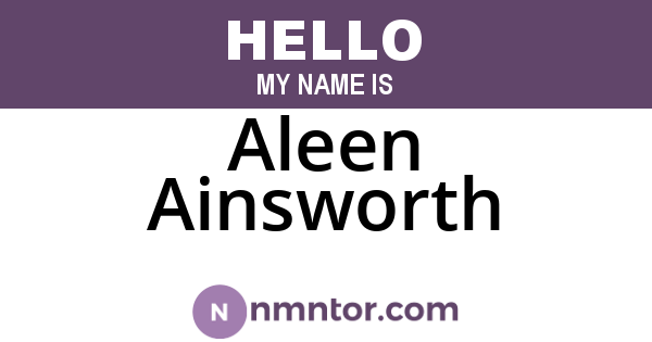 Aleen Ainsworth