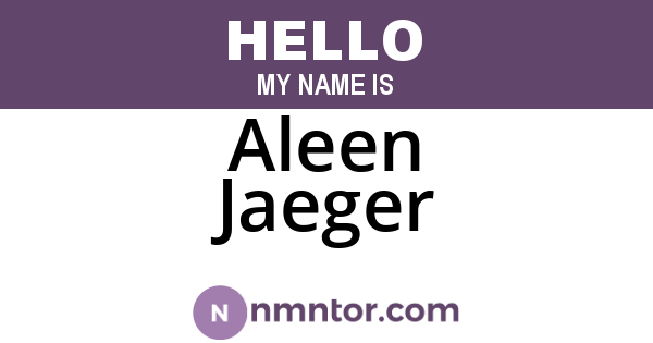 Aleen Jaeger