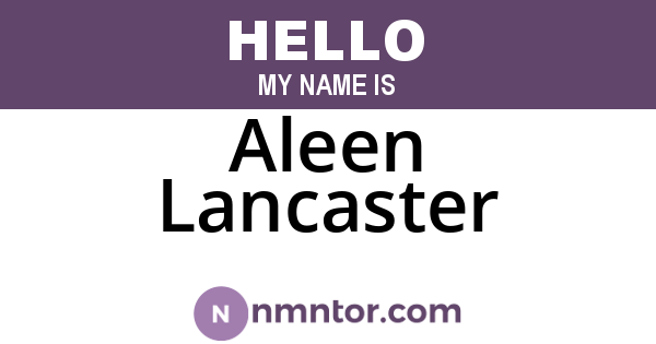 Aleen Lancaster
