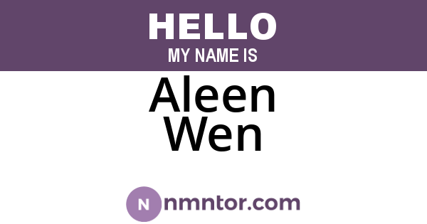 Aleen Wen