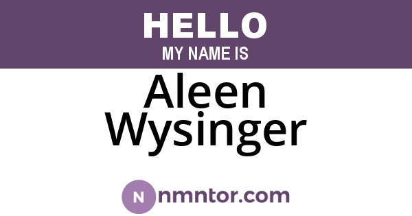 Aleen Wysinger