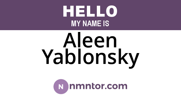 Aleen Yablonsky