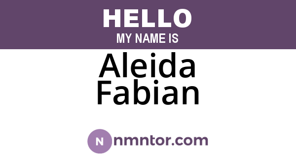 Aleida Fabian