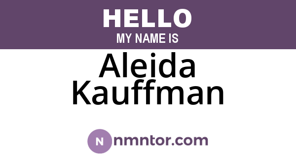 Aleida Kauffman