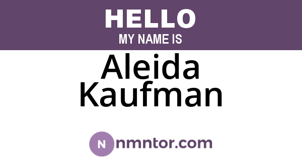 Aleida Kaufman