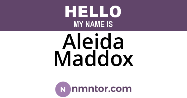 Aleida Maddox