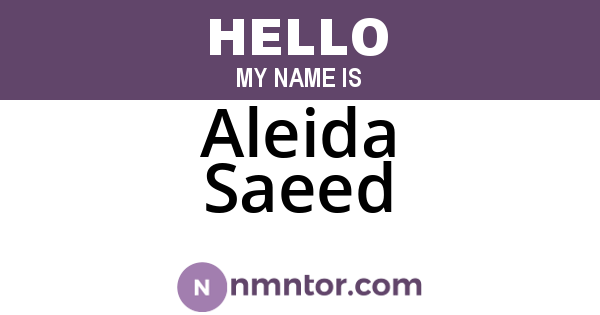Aleida Saeed