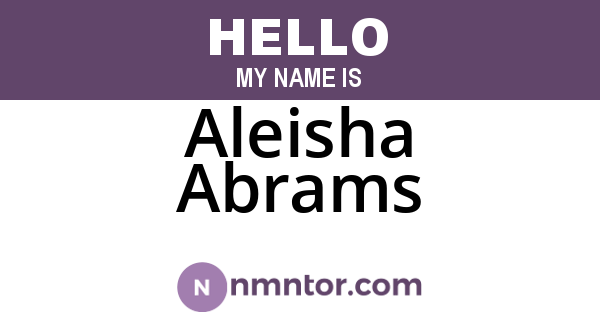Aleisha Abrams