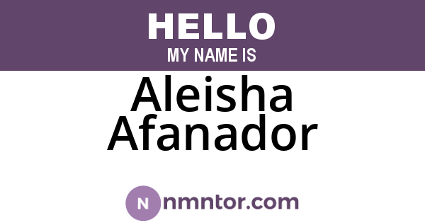 Aleisha Afanador
