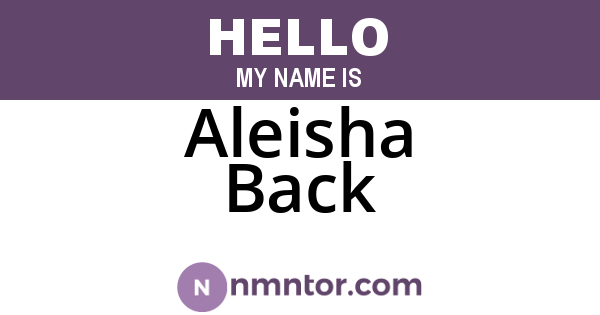 Aleisha Back