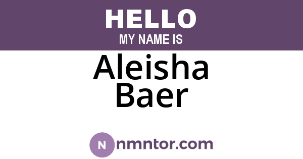 Aleisha Baer